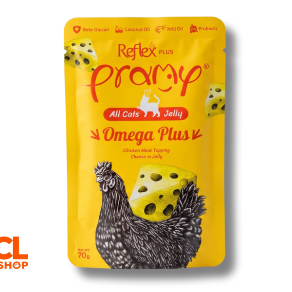 Reflex Plus Pramy Omega Plus Jöle İçinde Tavuk Eti ve Peynirli Yaş Kedi Maması 70 gr